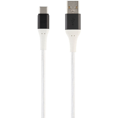 Monoprice AtlasFlex USB 2.0 Type-C to Type-A Kevlar-Reinforced Nylon-Braid Cable (6' White)