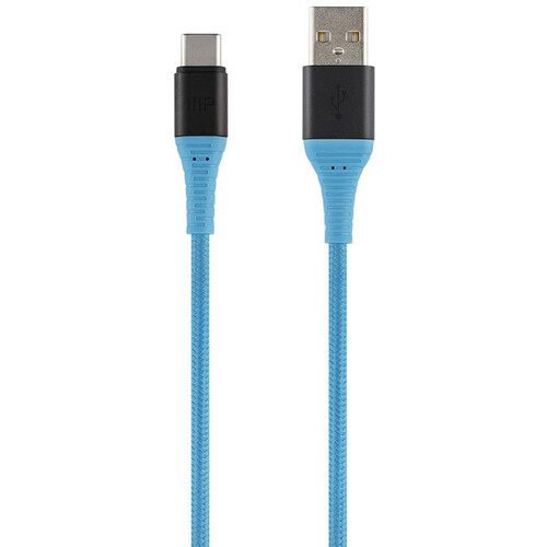 Monoprice AtlasFlex USB 2.0 Type-C to Type-A Kevlar-Reinforced Nylon-Braid Cable (1.5' Blue)