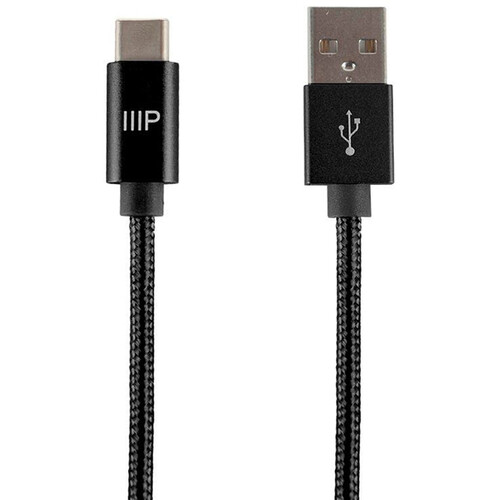 Monoprice Palette Series USB 2.0 Type-C to Type-A Charge & Sync Cable (1.5' Black)
