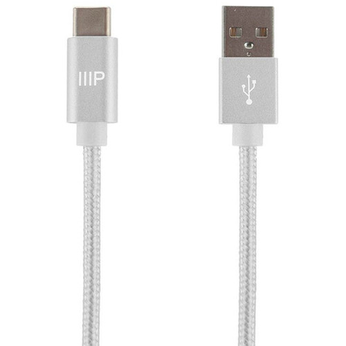 Monoprice Palette Series USB 2.0 Type-C to Type-A Charge & Sync Cable (10' White)