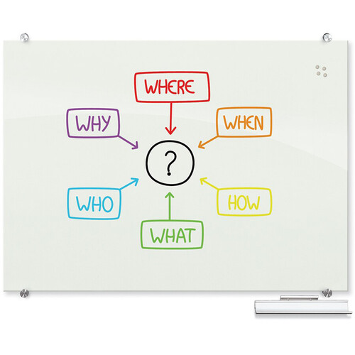 MooreCo Visionary Magnetic Glass Board (Gloss White 4 x 6')