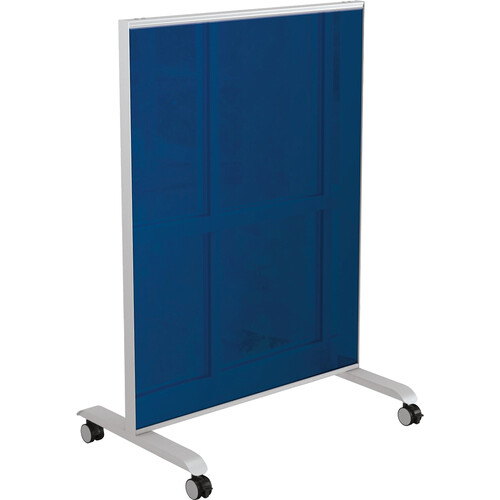 MooreCo Hierarchy Grow & Roll Mobile Magnetic Glass Board (Navy 4 x 3')