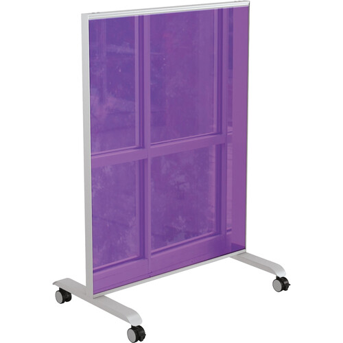 MooreCo Hierarchy Grow & Roll Mobile Magnetic Glass Board (Purple 4 x 3')
