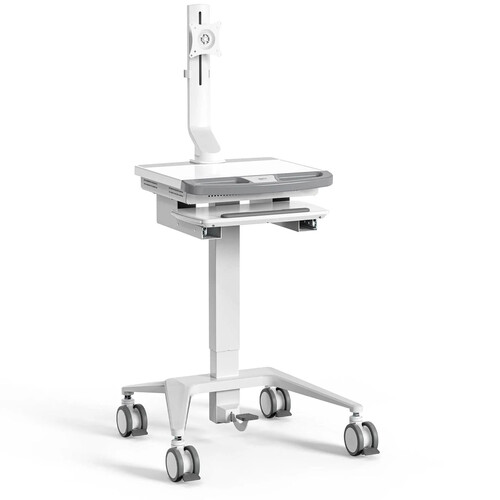Mount-It! MedHub Mobile Workstation with Monitor Mount