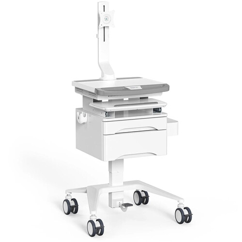 Mount-It! MedHub Mobile Workstation with 2 Drawers and Monitor Mount