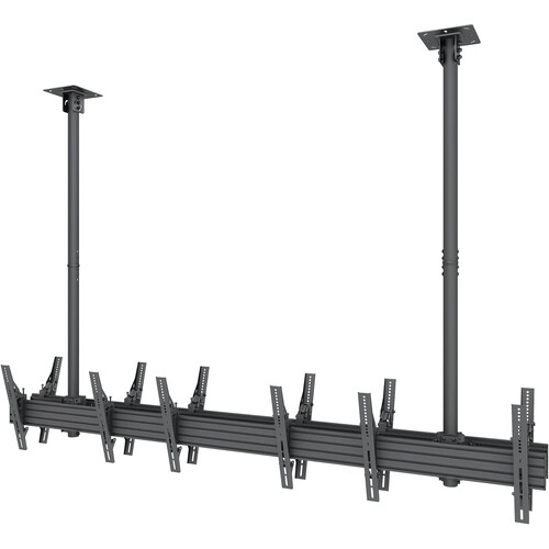 Mount-It! PRO Six-Screen Dual-Pole Ceiling Mount (3 x Side-by-Side 3 x Back-to-Back)