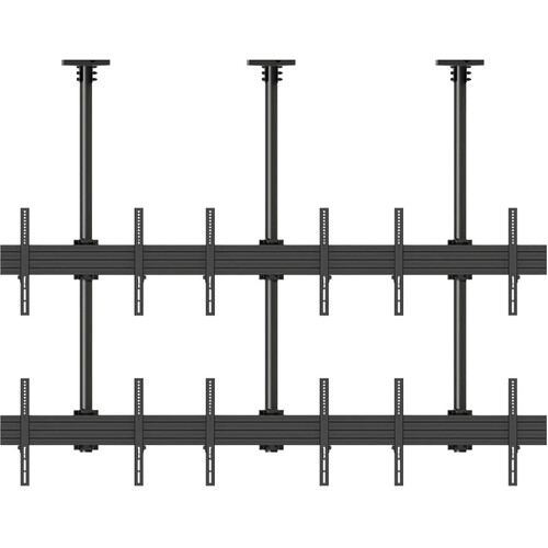 Mount-It! PRO Six-Screen Three-Pole Ceiling Mount (2 Top-to-Bottom 3 Side-by-Side)