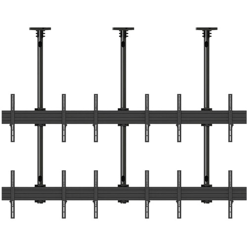 Mount-It! PRO 12-Screen Three-Pole Ceiling Mount (2 Top-to-Bottom 3 Back-to-Back)