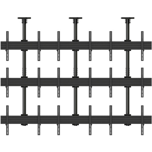 Mount-It! PRO 18-Screen Three-Pole Ceiling Mount (3 Top-to-Bottom 3 Side-by-Side 3 Back-to-Back)