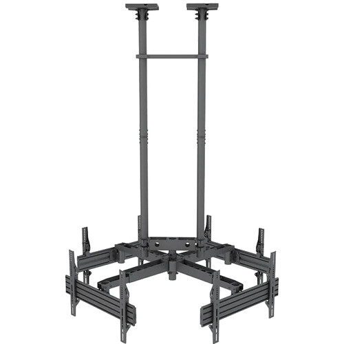 Mount-It! Four-Screen Dual-Pole Ceiling Mount (Four-Sided Heavy-Duty)