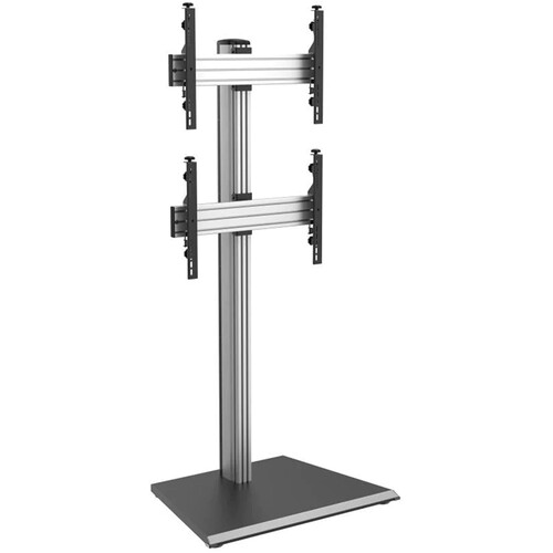 Mount-It! PRO 1 x 2 Dual-Display Stand with Pedestal Base
