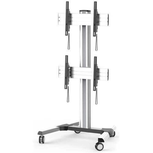 Mount-It! PRO 1 x 2 Dual-Display Stand with Locking Casters