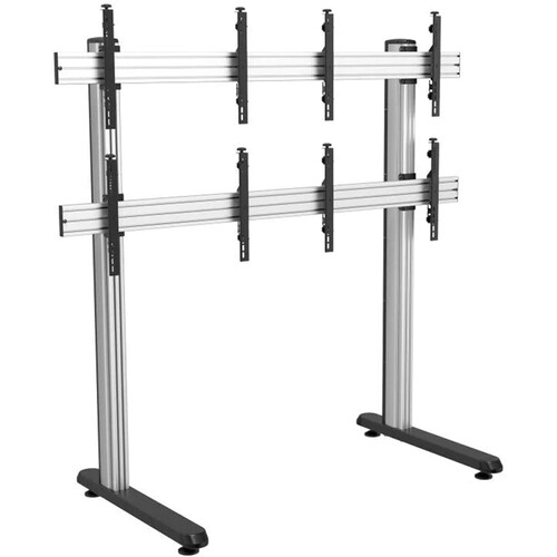 Mount-It! PRO 2 x 2 Quad-Screen Video Wall Stand with Leveling Feet