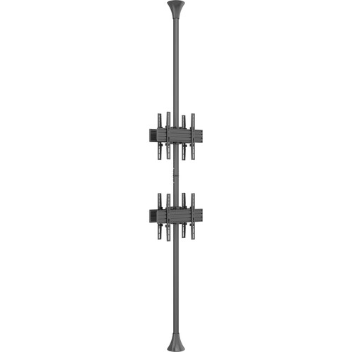 Mount-It! PRO Quad-Screen Single-Pole Floor-to-Ceiling Mount (Top-to-Bottom Back-to-Back)
