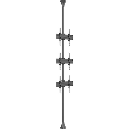Mount-It! PRO Three-Screen Single-Pole Floor-to-Ceiling Mount (Top-to-Bottom)