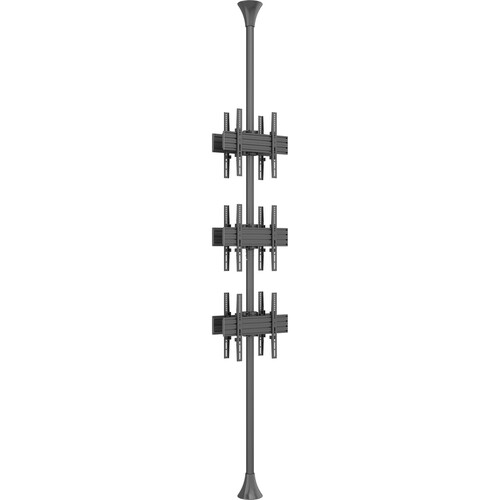Mount-It! PRO Six-Screen Single-Pole Floor-to-Ceiling Mount (Top-to-Bottom Back-to-Back)