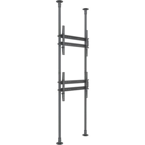 Mount-It! PRO Dual-Screen Dual-Pole Heavy-Duty Floor-to-Ceiling Mount (Top-to-Bottom Landscape)