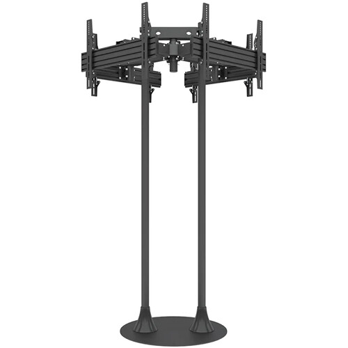 Mount-It! PRO Four-Screen Four-Side Dual-Pole Floor Stand