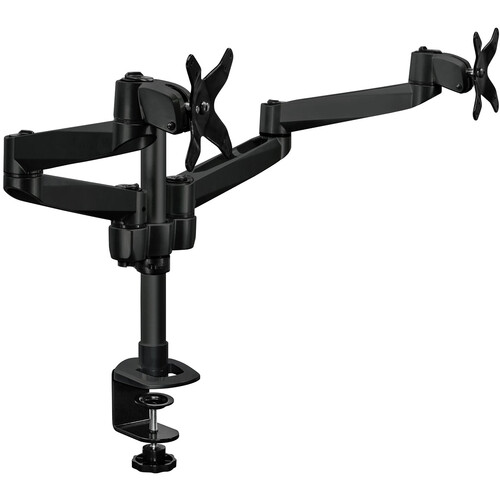 Mount-It! CLiX Series Full Motion Dual Monitor Desk Mount (Black)