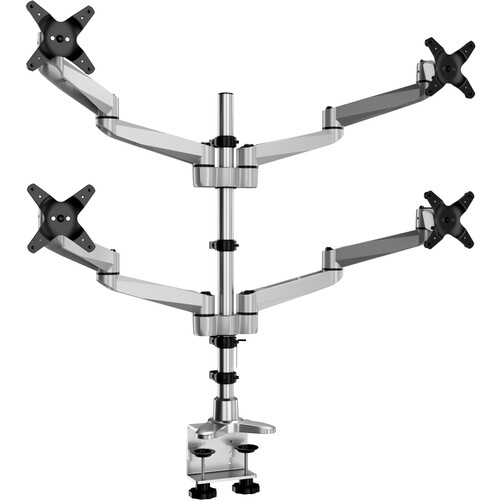 Mount-It! MI-63156 Full-Motion Quad-Monitor Desk Mount with Clamp & Grommet for Up to 27