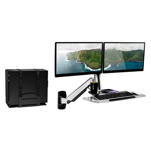 Mount-It! Wall-Mounted Dual Monitor Work