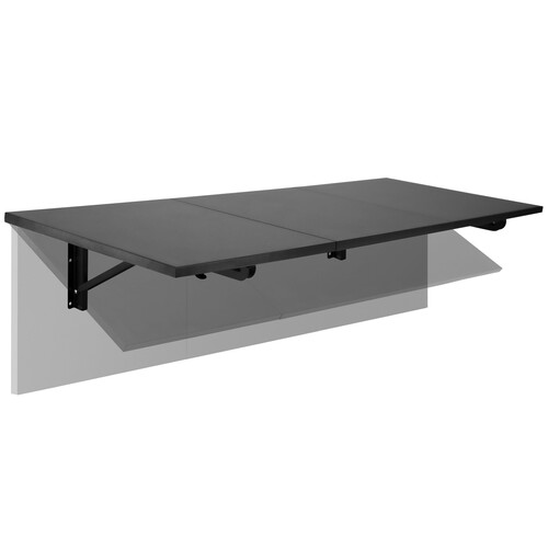 Mount-It! Wall-Mounted Drop Leaf Table/Workstation (Black)