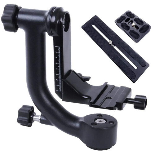 Movo GH700-II Aluminum Gimbal Head with 2 Arca-Type Quick Release Plates