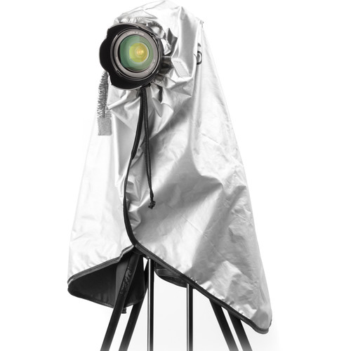 Movo Photo Extra-Long Waterproof Rain Coat for DSLR Lens & Tripod (Metallic Gray)