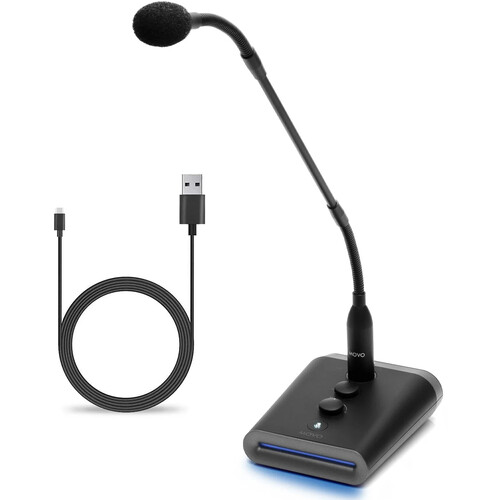 Movo Photo GM-7 Cardioid USB Gooseneck Microphone with RGB LED Lights (19