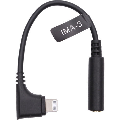 Movo Photo IMA-3 Female 3.5mm TRRS to Right-Angle Lightning Microphone Adapter Cable (5.5