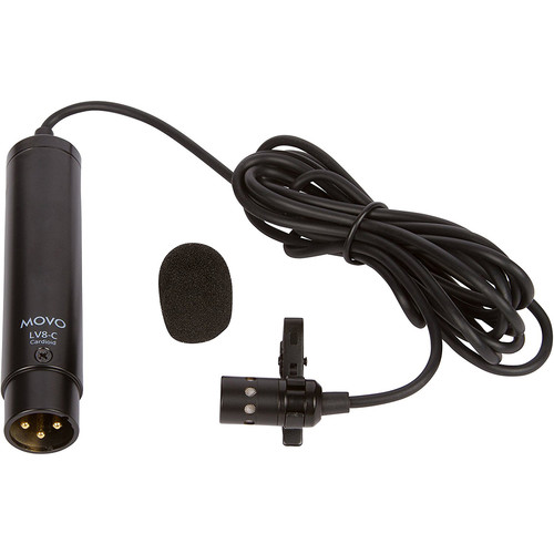 Movo Photo LV8C Cardioid Lavalier Microphone with XLR LV8C B&H