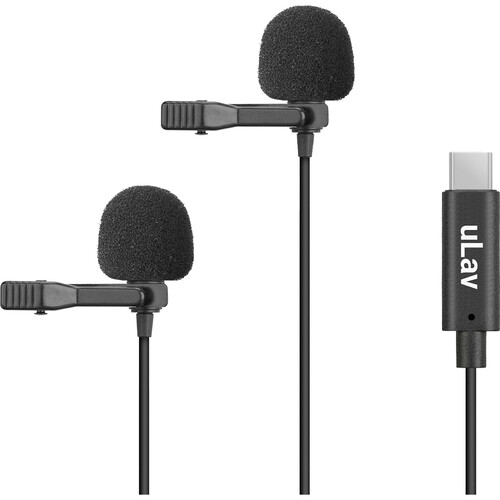 Movo Photo uLav-DUO Dual Digital Omnidirectional Lavalier Microphone with USB Type-C Connector