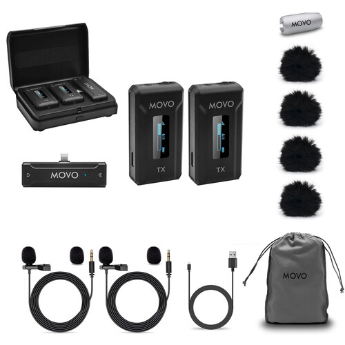 Movo Photo WMX-2-L-DUO 2-Person Wireless Microphone System for iOS Devices (2.4 GHz)