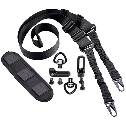 MUTINY Black Camera Strap Bundle with D-Loop Swivels & Bolt-On QD/NS Black Mounts