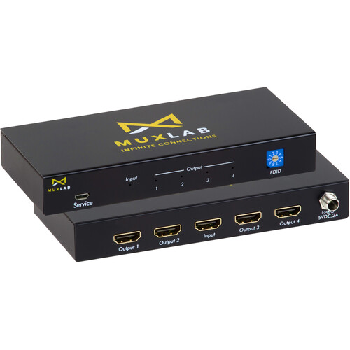 MuxLab 1x4 UHD 4K60 HDMI Splitter