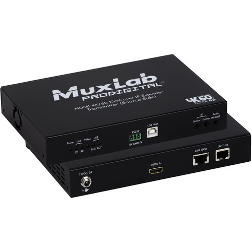 MuxLab HDMI 4K/60 KVM over IP Extender Transmitter 500760TXKVM