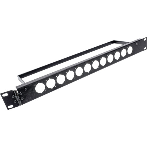 My Custom Shop 12-Port Unloaded Rack Panel with Vertical Hinge for D-Series Connectors (1 RU)