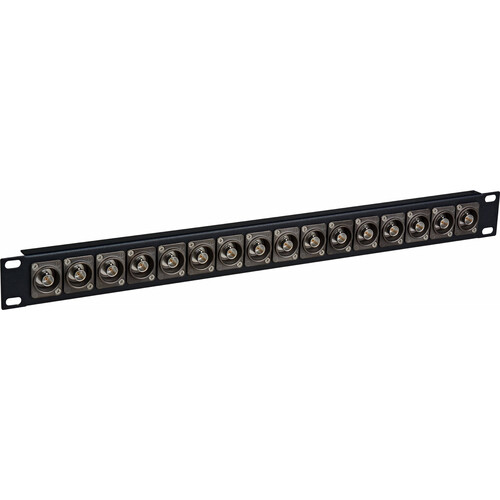 My Custom Shop 16-Port 75-Ohm Recessed Neutrik BNC Feed-Thru Patch Panel (1 RU)