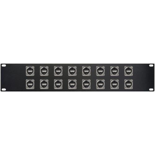 My Custom Shop 16-Port USB-A Front To USB-B Rear Feed-Through Patch Panel with Switchcraft E Series (2RU)