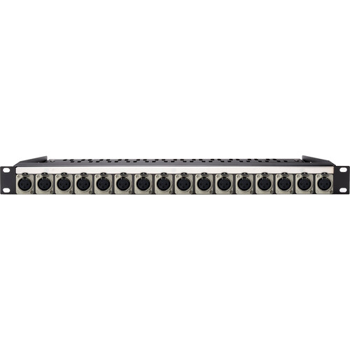 My Custom Shop 16-Port XLR Female Patch Panel with Neutrik NC3FD-L-1 and Rear Lacing Bar (1 RU)