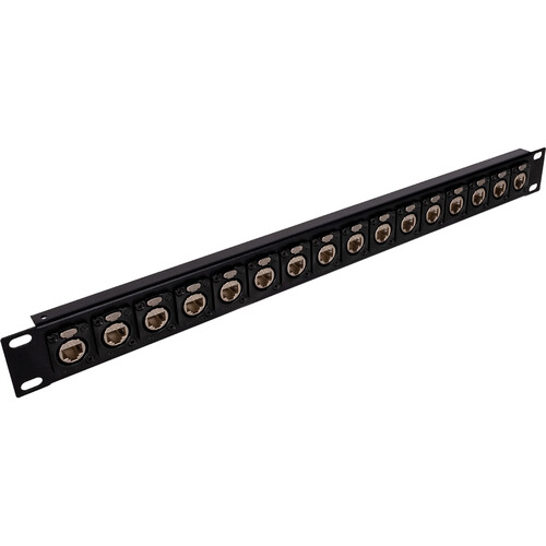 My Custom Shop 16XRJ45 16-Port RJ45 Feedthrough Panel IDC Termination (1 RU)