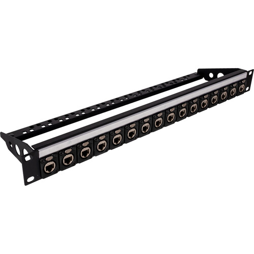 My Custom Shop 16XRJ45 16-Port RJ45 Feedthrough Panel with Lacing Bar (1 RU)