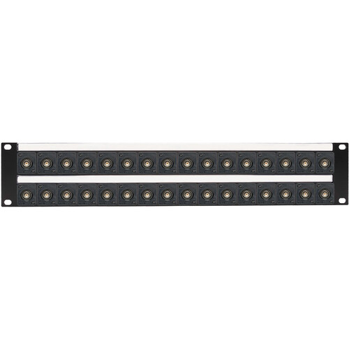 My Custom Shop 32-Port Recessed 75-Ohm BNC Feed-Through Patch Panel with Rear Lacing Bar (2 RU)