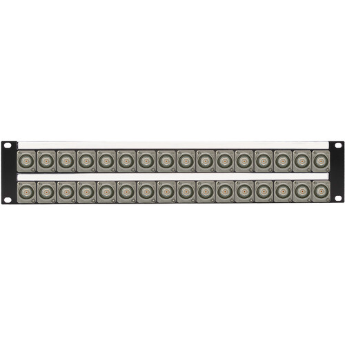My Custom Shop 32-Port 4K/8K 12G-SDI Feed-Through BNC Patch Panel with Rear Lacing Bar (2 RU)