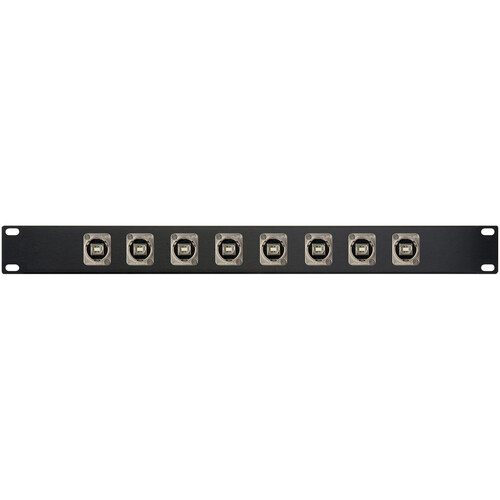 My Custom Shop 8-Port USB-B Front To USB-A Rear Feed-Through Patch Panel with Switchcraft E Series (1RU)