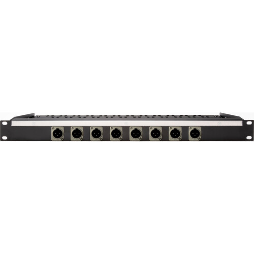 My Custom Shop 8-Port XLR Male Patch Panel with Neutrik NC3MD-L-1 and Rear Lacing Bar (1 RU)