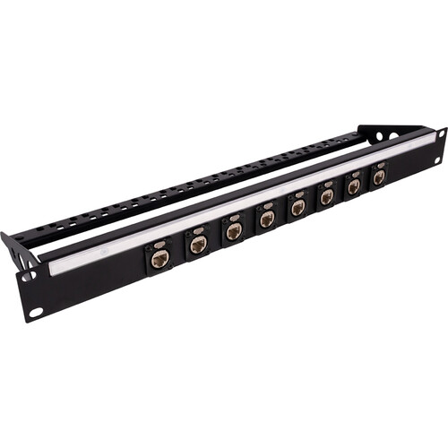 My Custom Shop 8XRJ45 8-Port RJ45 Feedthrough Panel with Lacing Bar and IDC Termination (1 RU)