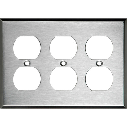 My Custom Shop 3-Gang Triple Duplex Stainless Steel Wall Plate