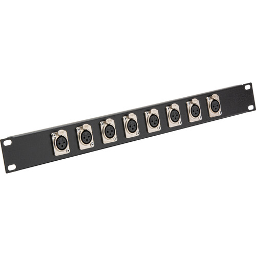 My Custom Shop XLR Feed-Thru 1 RU Patchbay with 8 XLR-F on Front & 8 XLR-M on Rear