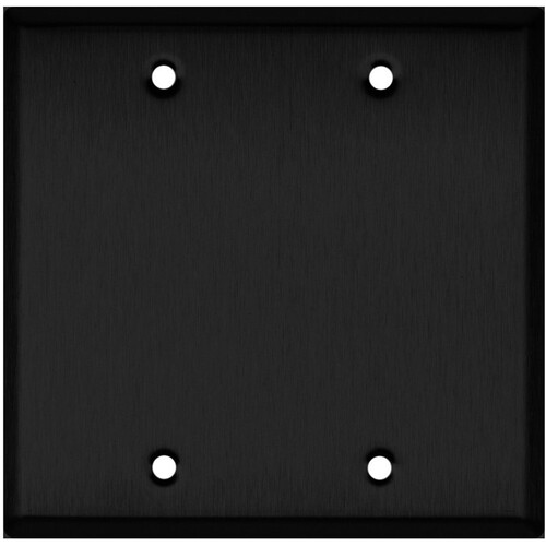 My Custom Shop Dual-Gang Blank Wall Plate (Black Anodized Aluminum)